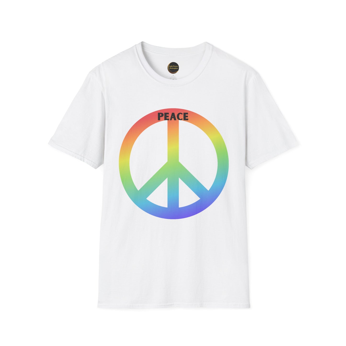 Adult Unisex Peace Rainbow T-Shirt — Retro Peace Sign Graphic Tee