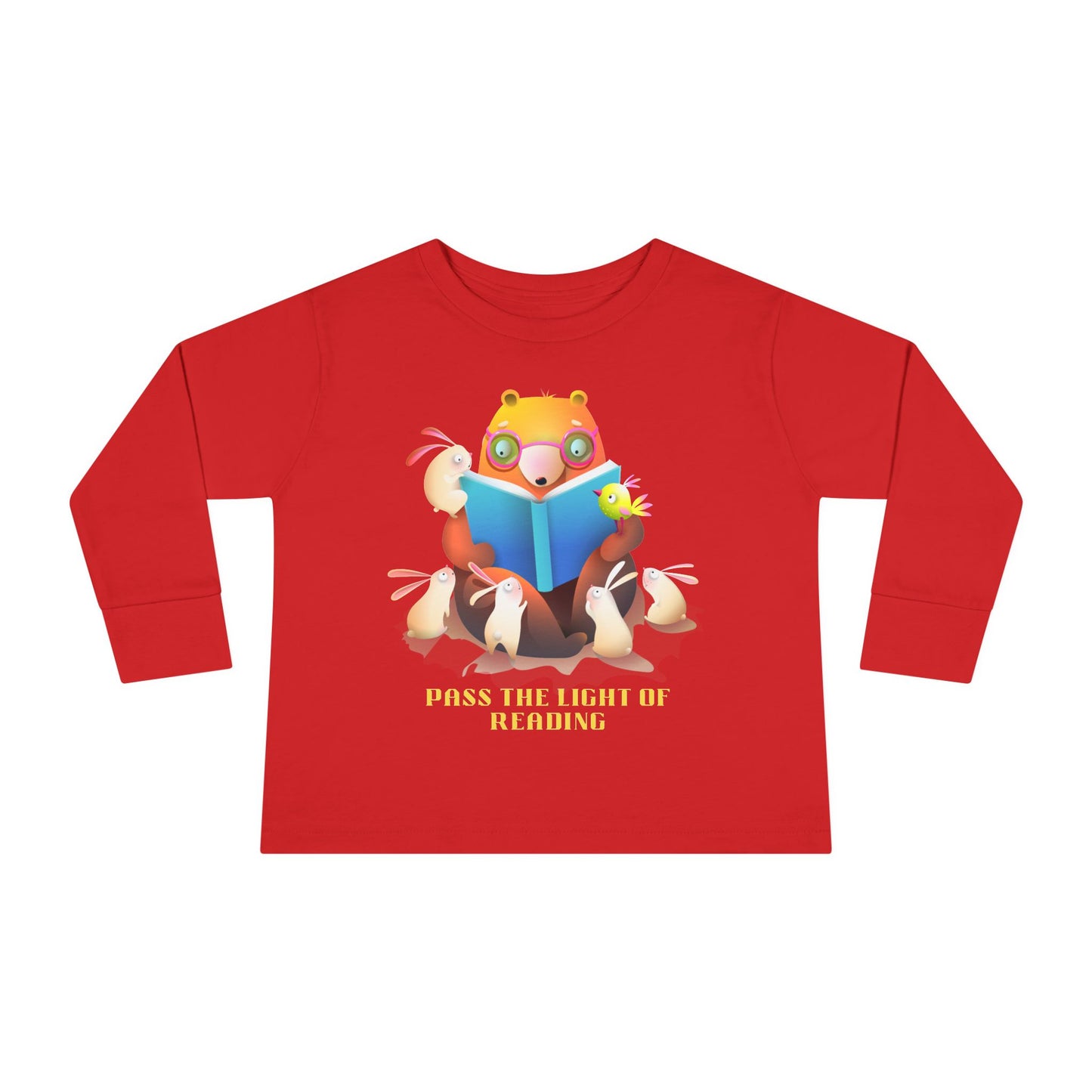 Toddler Tee — Cute Fox Reading 'Books and Bears' Long Sleeve Shirt for Kids