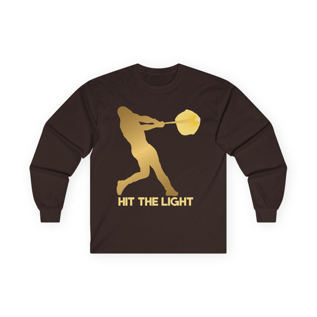 Adult Unisex Male Baseball Batter Silhouette Long Sleeve Tee — 'Hit the Light'