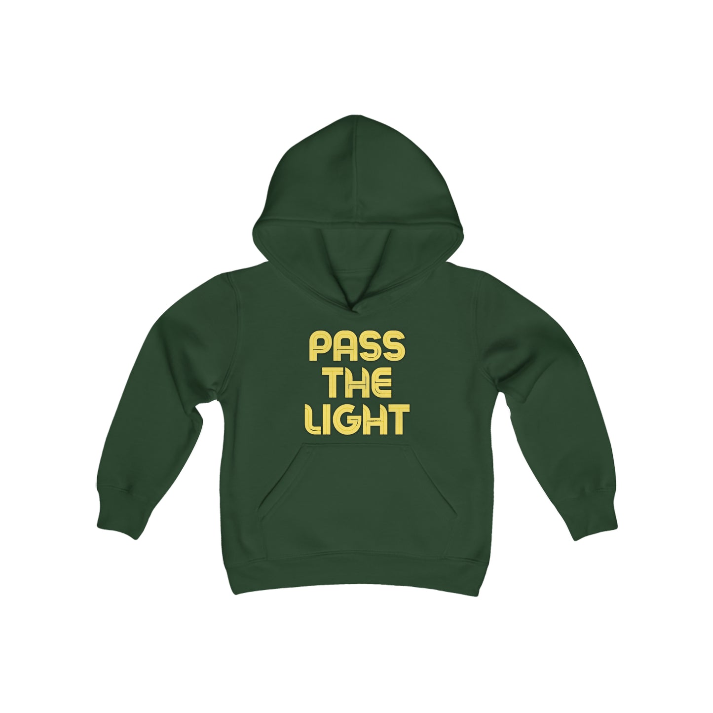 Light Passers Marketplace Pass the Light Youth Heavy Hooded Sweatshirt Simple Messages