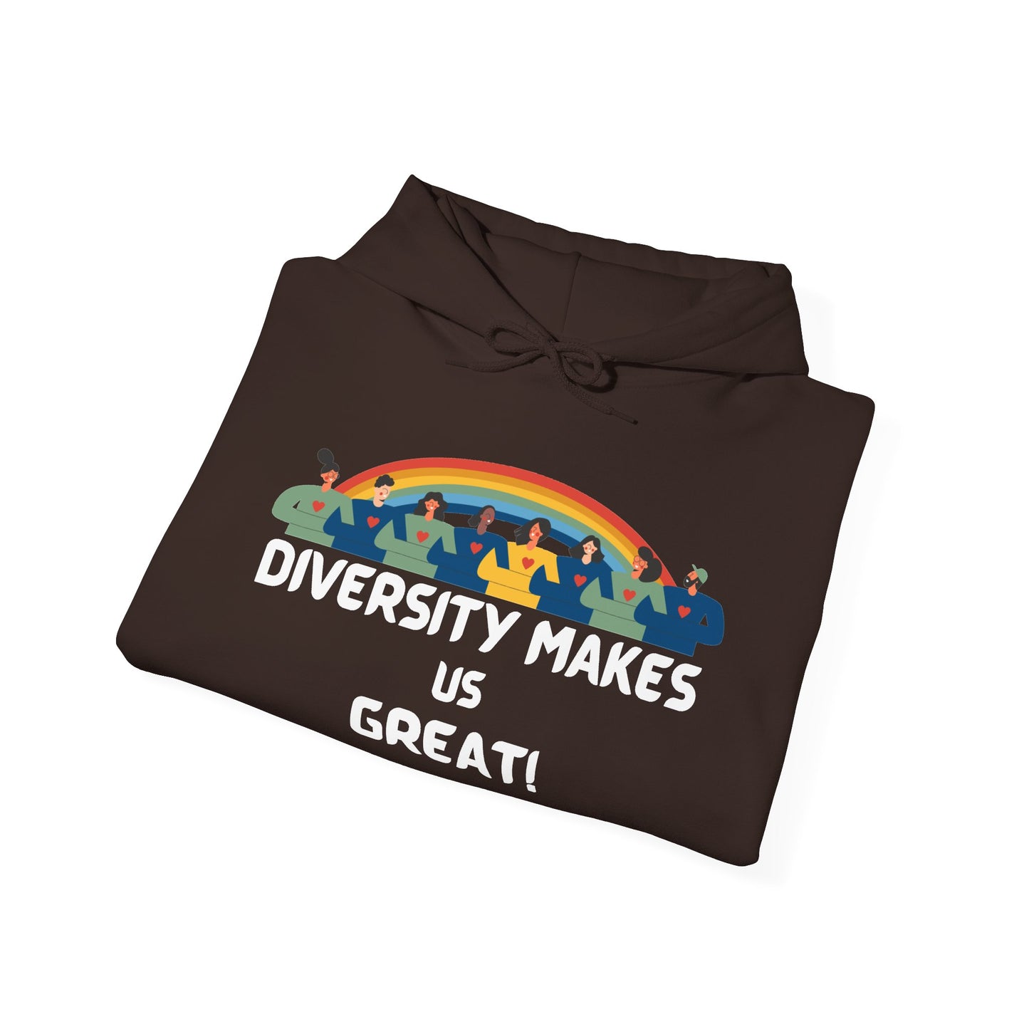 Diversity Makes Us Great Adult Unisex Hooded Sweatshirt Black or White Lettering