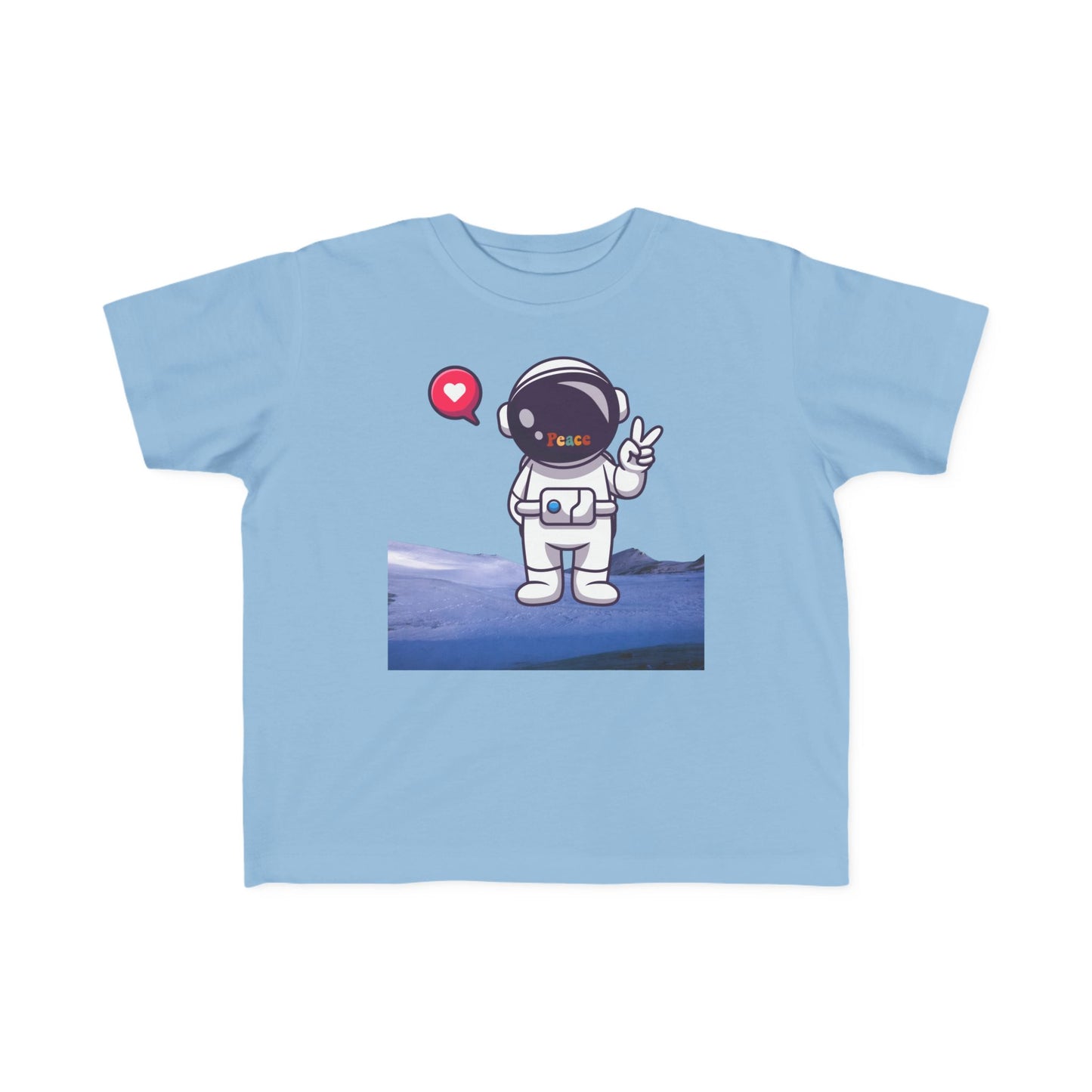 Toddler Tee — Cute Astronaut Peace Sign Kids Shirt