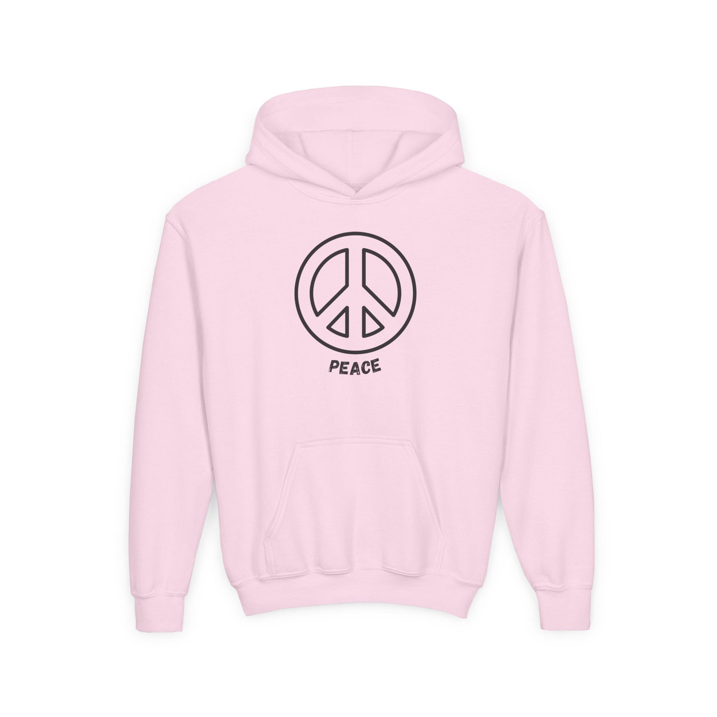 Youth Hooded Sweatshirt - Black Peace Sign