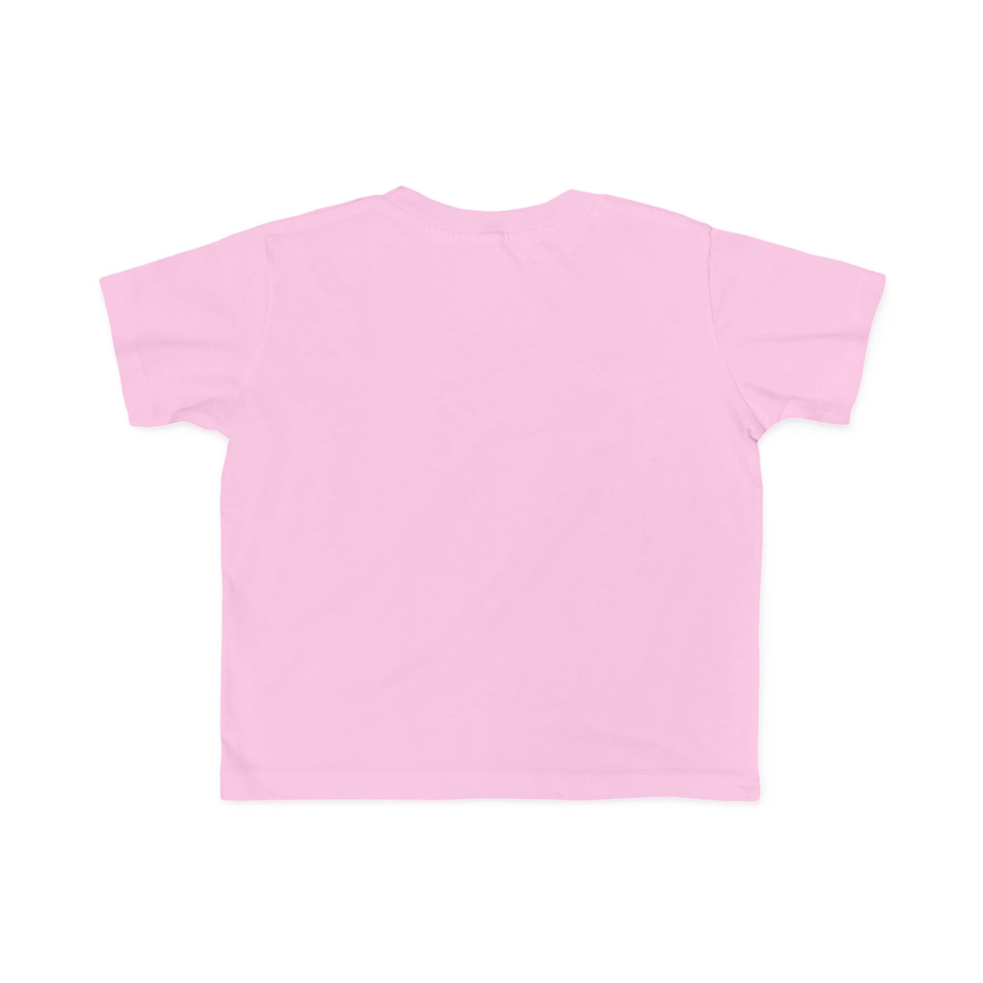 Peace Astronaut Toddler T-shirt, pastel pink, short-sleeved, viewed from the back; soft and durable, ideal for toddlers, by Light Passers Marketplace.