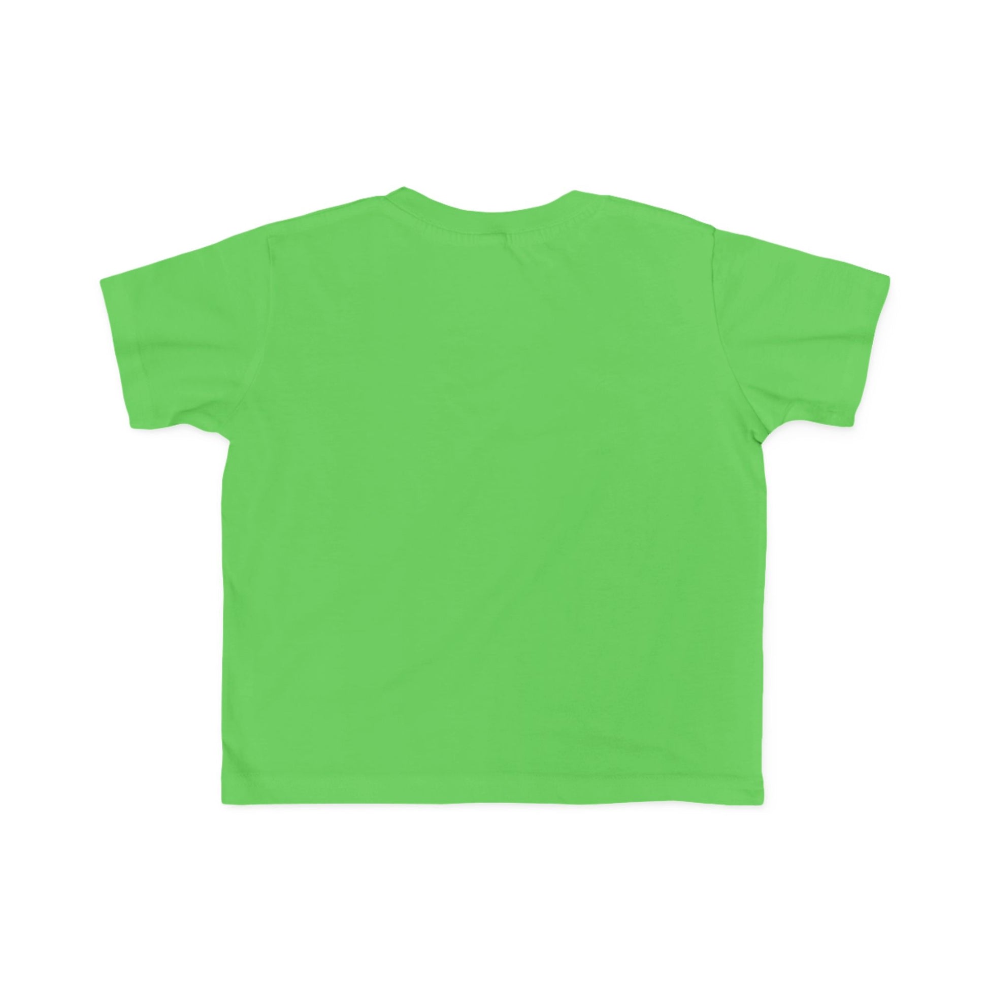 Peace Astronaut Toddler T-shirt in bright green, back view. Soft, durable 100% cotton, classic fit, ideal for sensitive skin and first adventures.