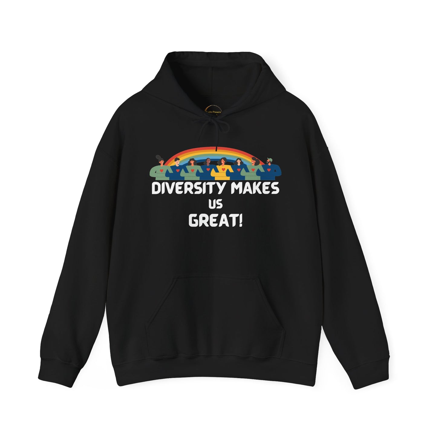 Diversity Makes Us Great Adult Unisex Hooded Sweatshirt Black or White Lettering