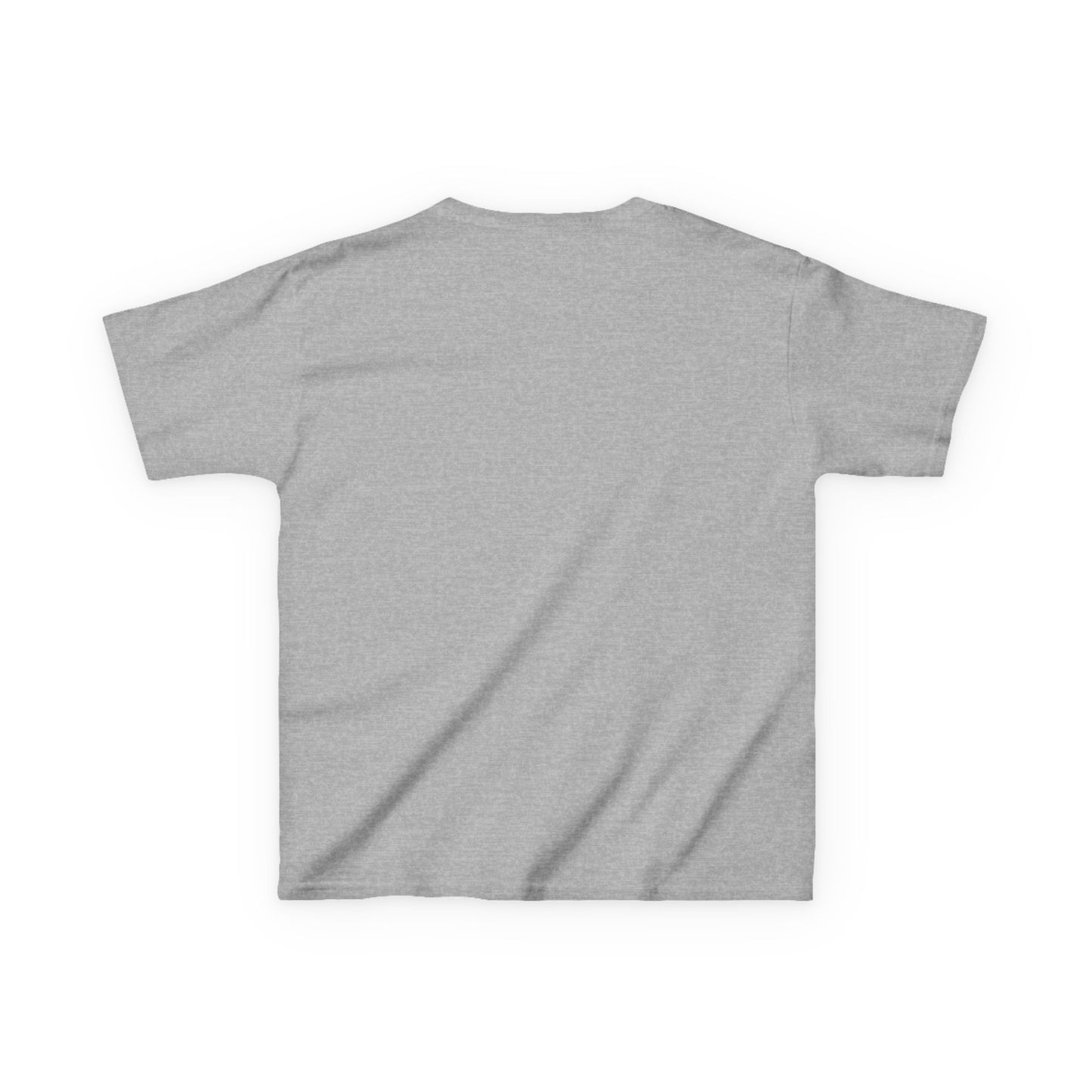 Heather-gray Teams Girl Hit the Light Color Image Youth T-shirt, plain back view, showcasing durable, soft cotton blend for everyday comfort, laid flat on a white background.