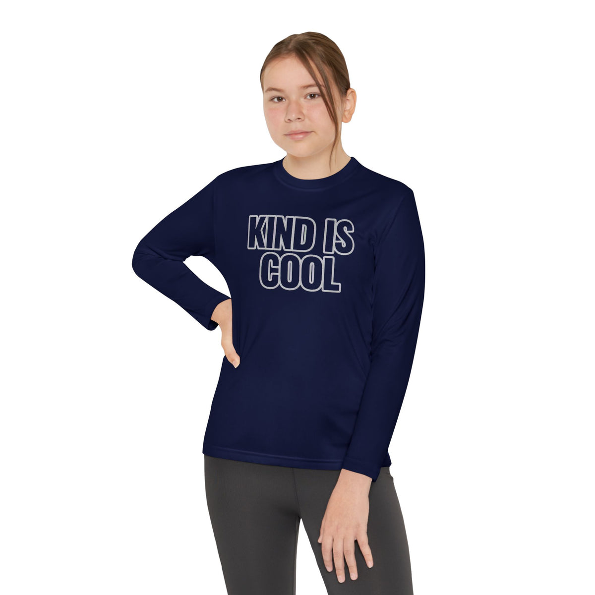 Youth Long Sleeve Tee — "Kind Is Cool" Positive Message Shirt