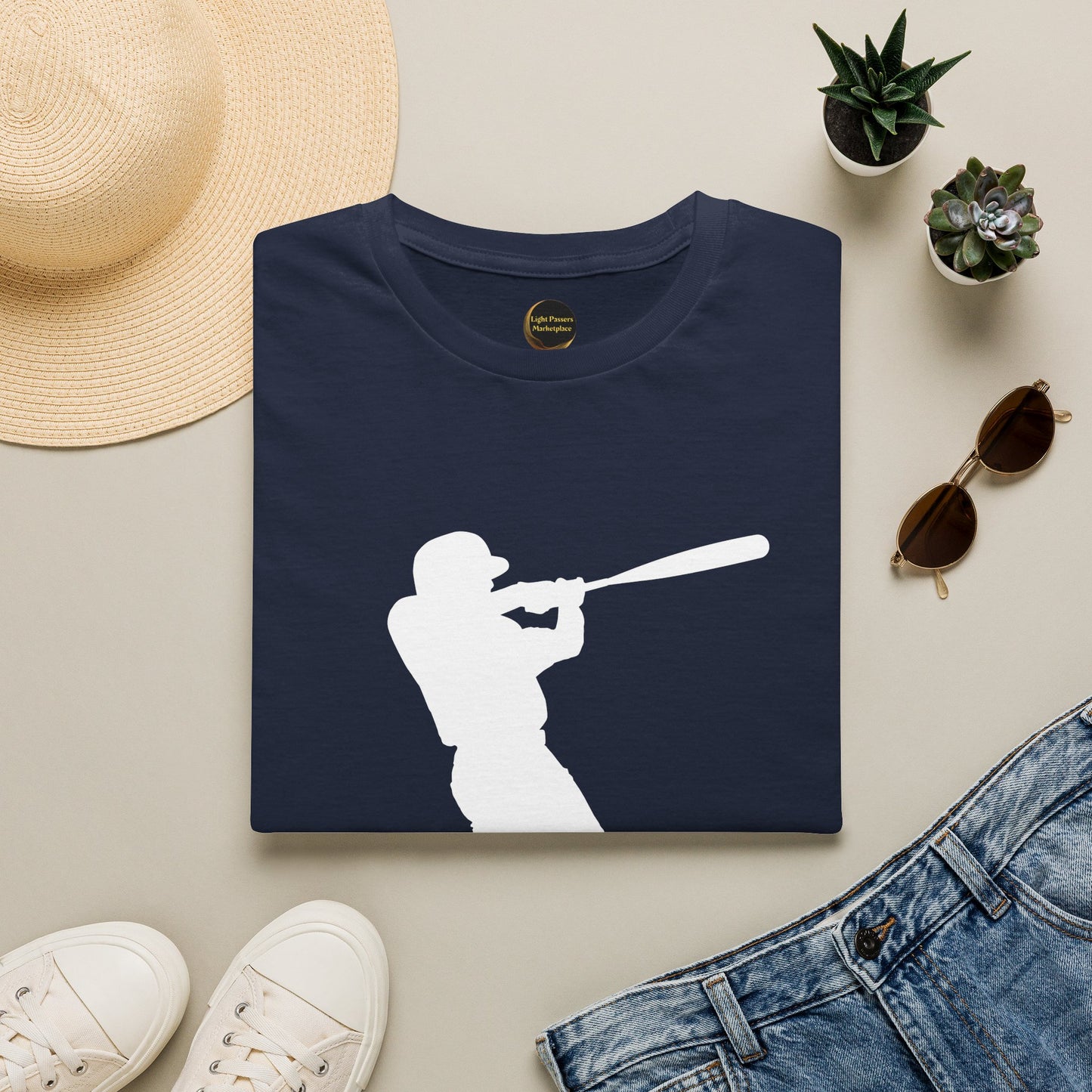 Adult Unisex T-shirt Hit the Light – Teamwork at Full Swing with white lettering