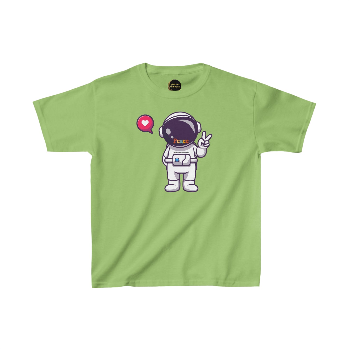 LIght Passers Marketplace Peace Astronaut Youth T-shirt Simple Messages, Mental Health