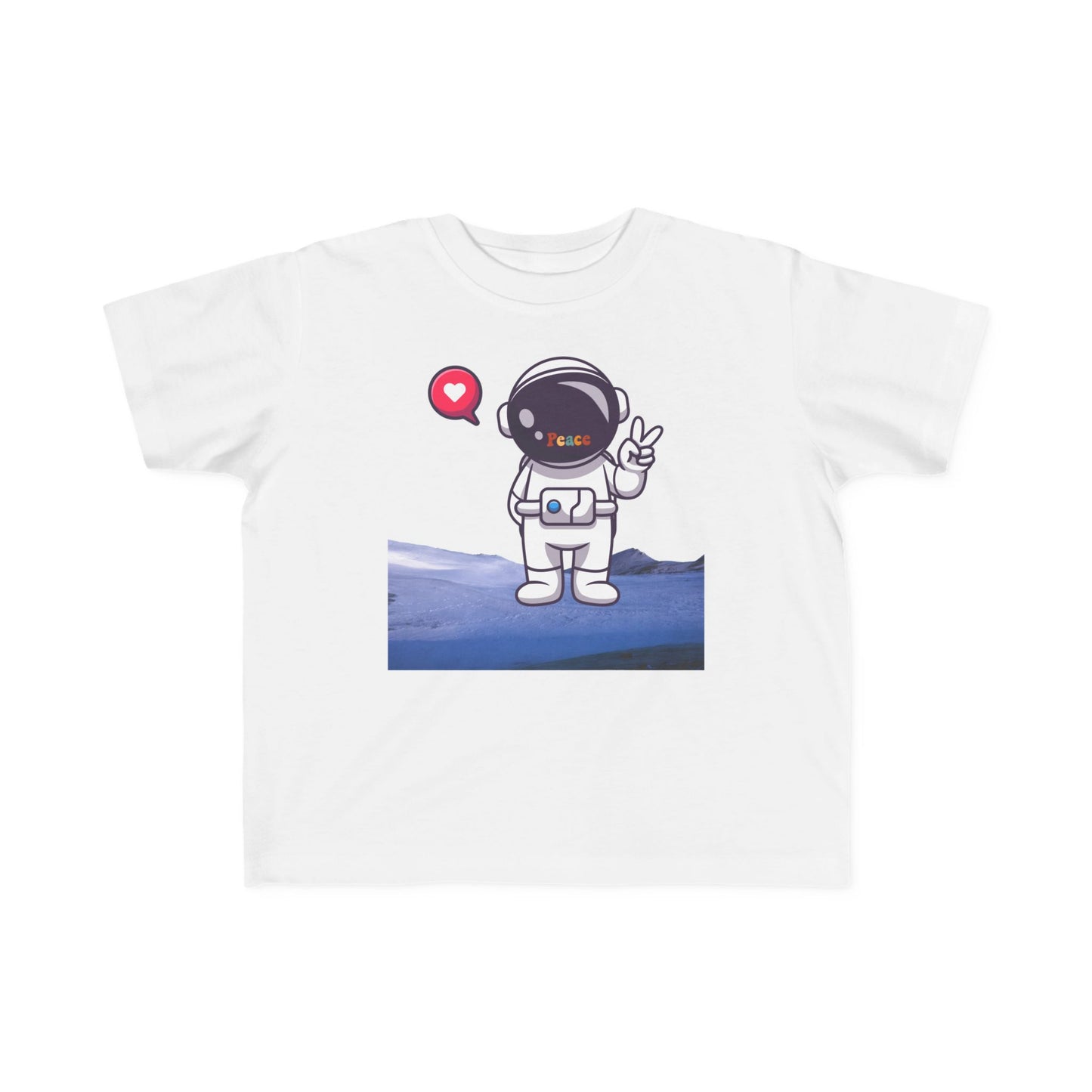 Toddler Tee — Cute Astronaut Peace Sign Kids Shirt