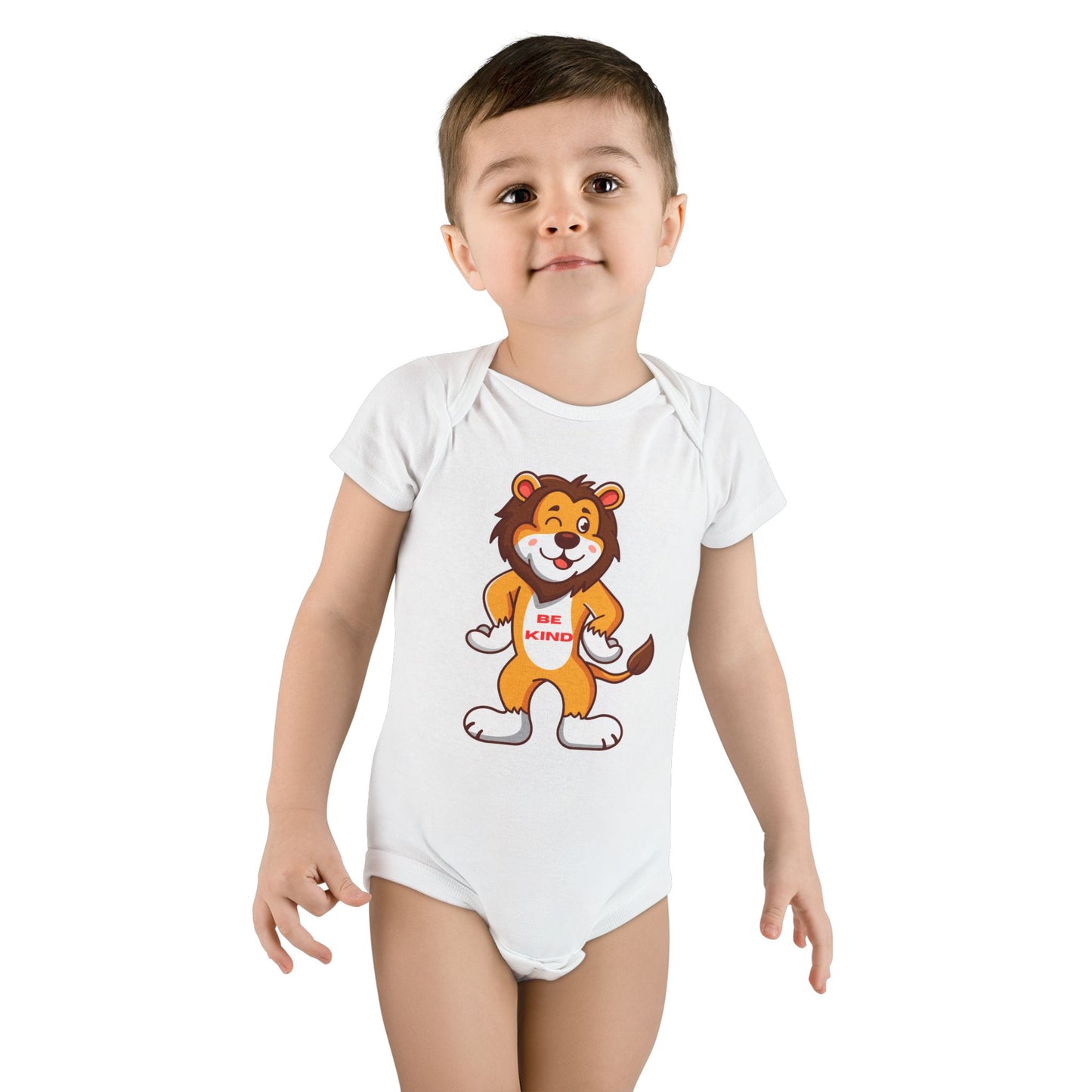 Be Kind Lion Onesie Organic Baby Bodysuit