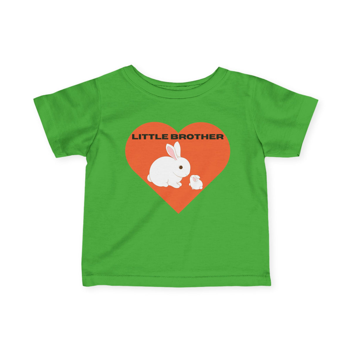 Baby Tee — "Little Brother" Heart Bunny Baby Shirt