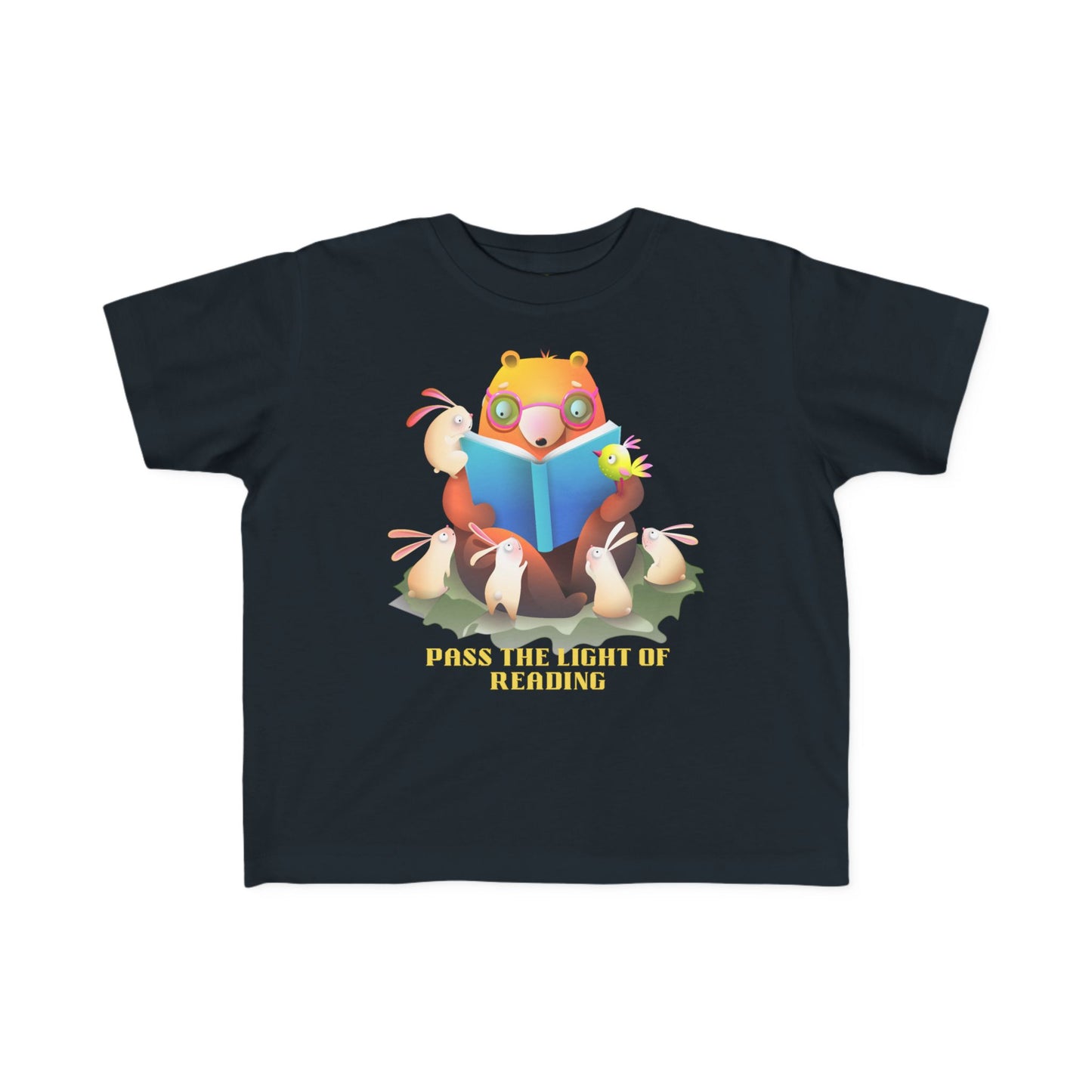 Toddler T-Shirt — Cute Reading Fox "Pass The Light Of Reading" Kids Tee