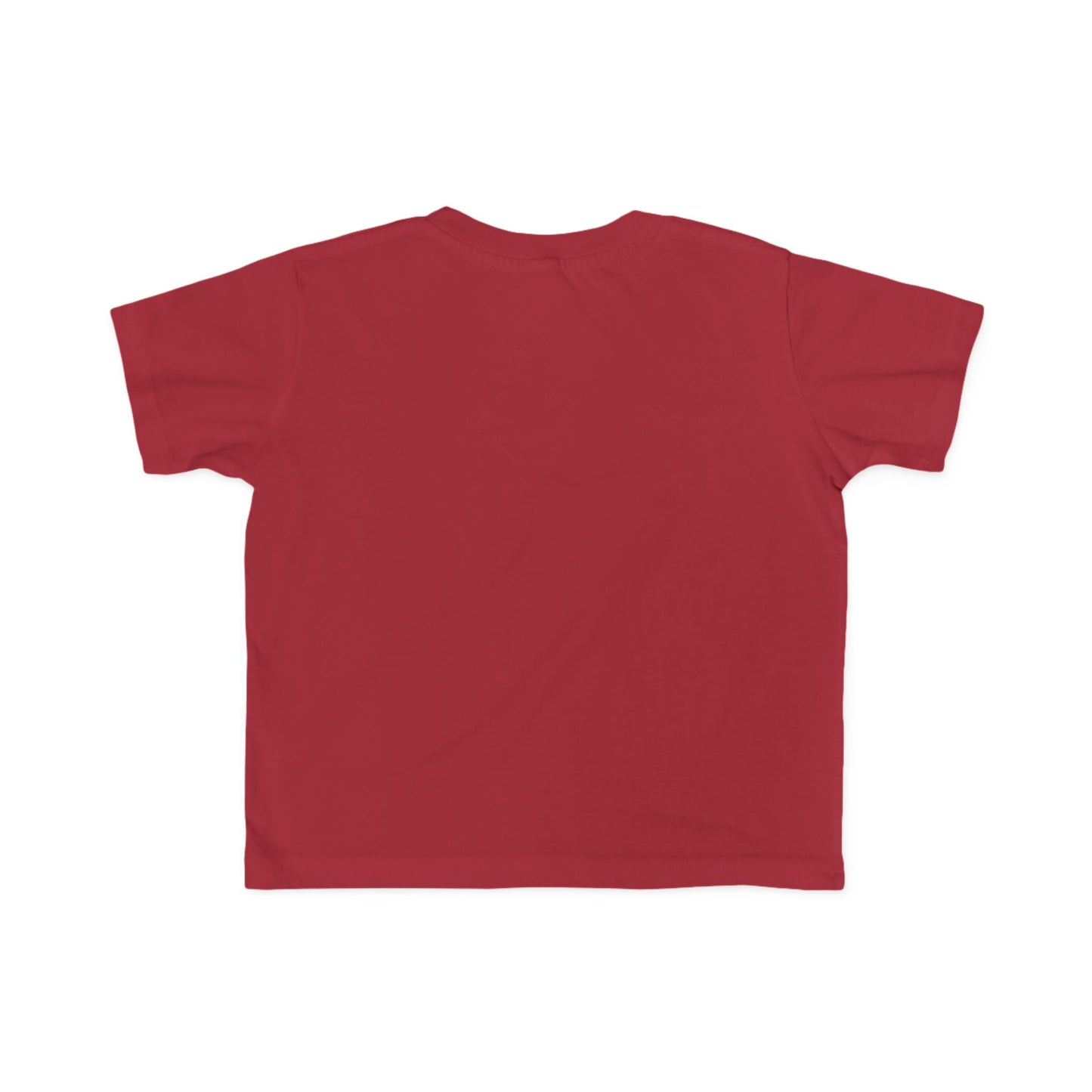 Health Tomato Power Toddler T-shirt, back view, showcasing a soft, durable, 100% cotton fabric ideal for sensitive skin, perfect for a toddler's first adventures.