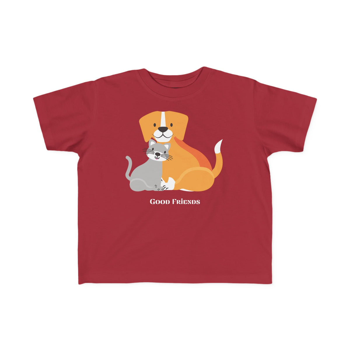 Toddler Tee — 'Good Friends' Dog & Cat Cute Animal Graphic