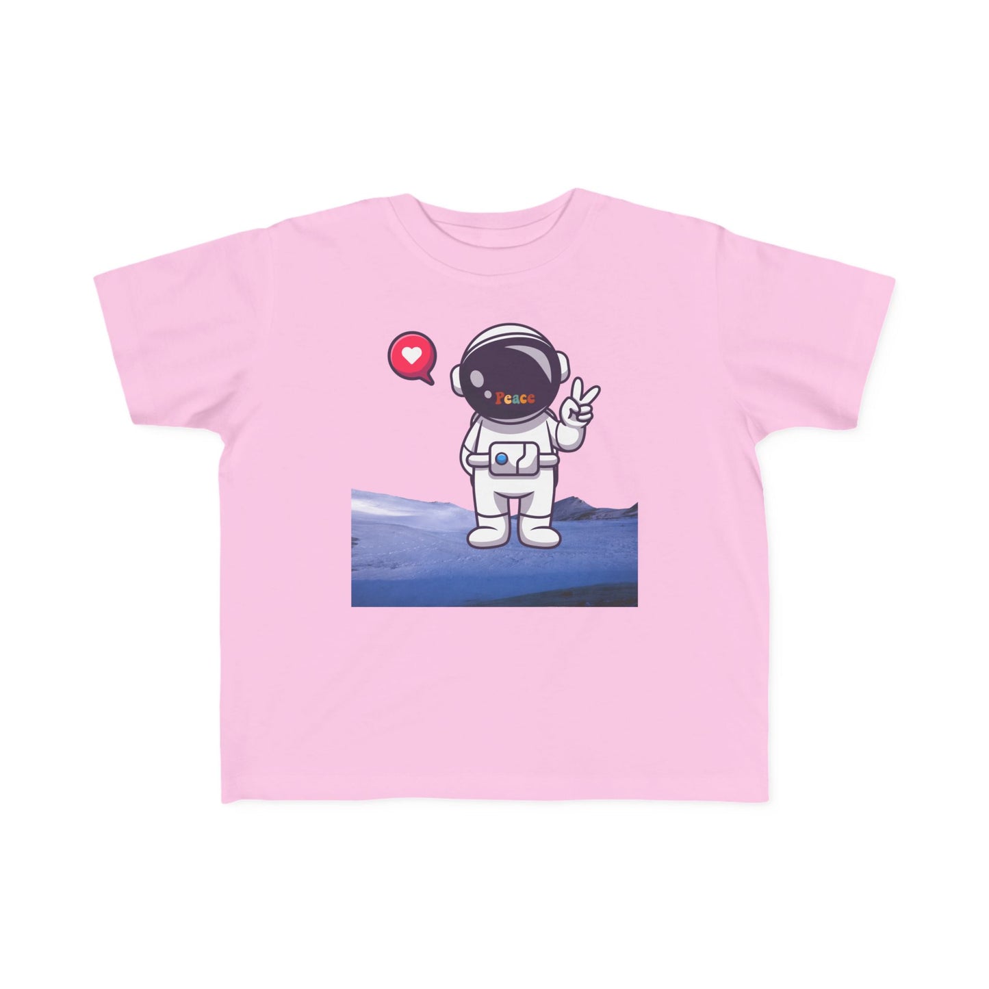 Toddler Tee — Cute Astronaut Peace Sign Kids Shirt