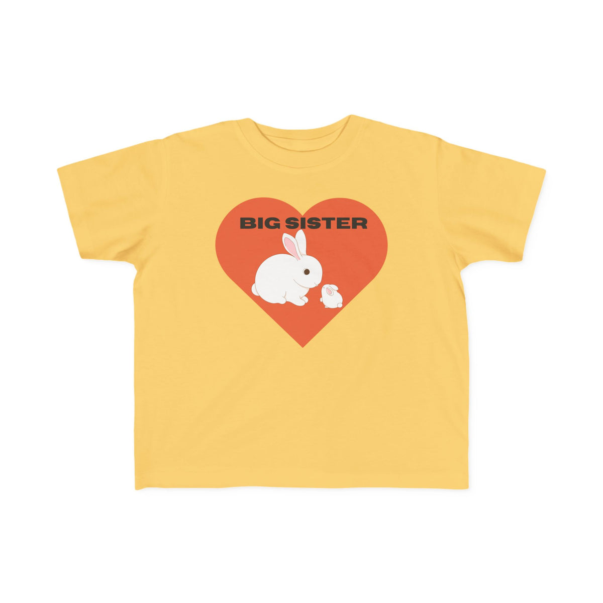 Big Sister Toddler Tee — Cute Bunny Heart Sibling Reveal Shirt