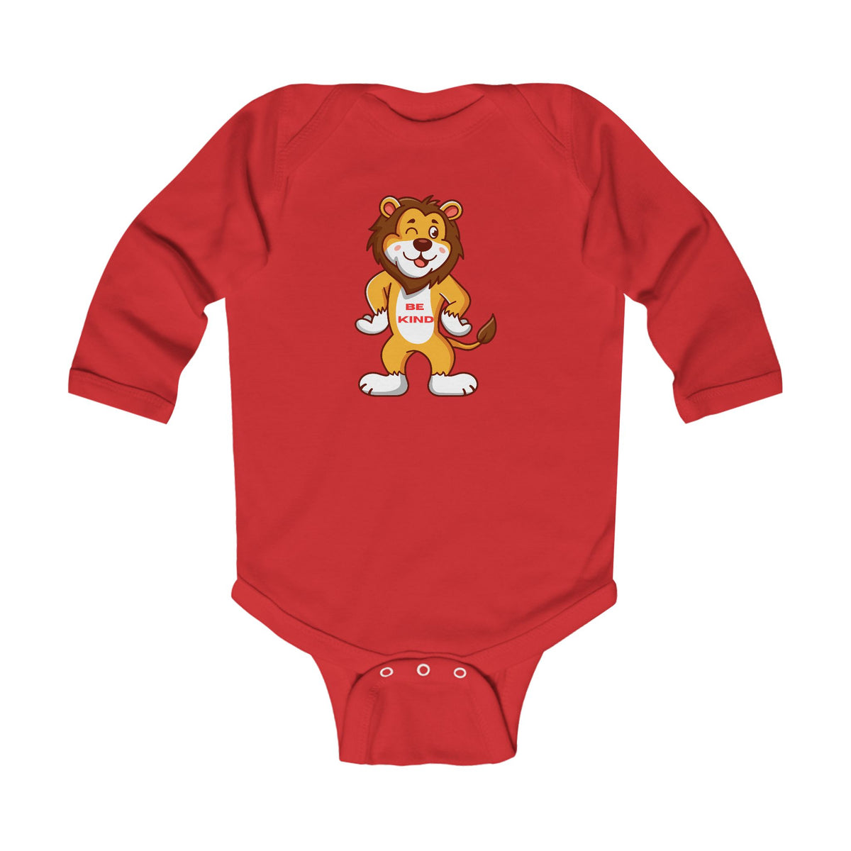 Be Kind Lion Baby Long Sleeve Bodysuit/Onesie