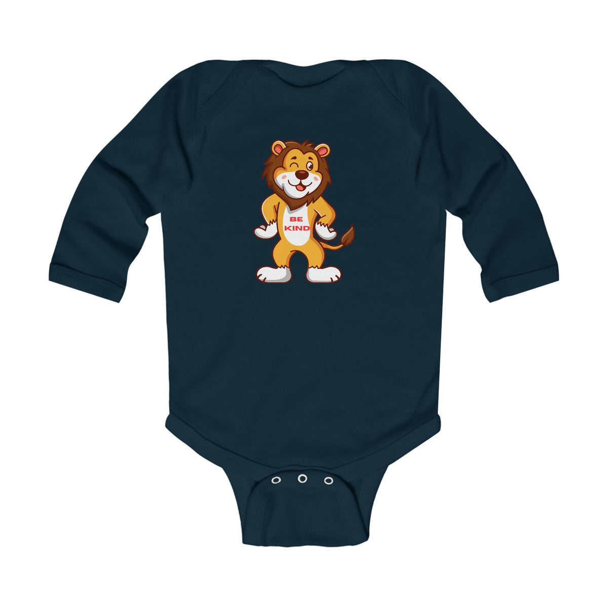 Be Kind Lion Baby Long Sleeve Bodysuit/Onesie