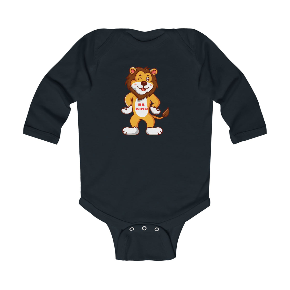 Be Kind Lion Baby Long Sleeve Bodysuit/Onesie