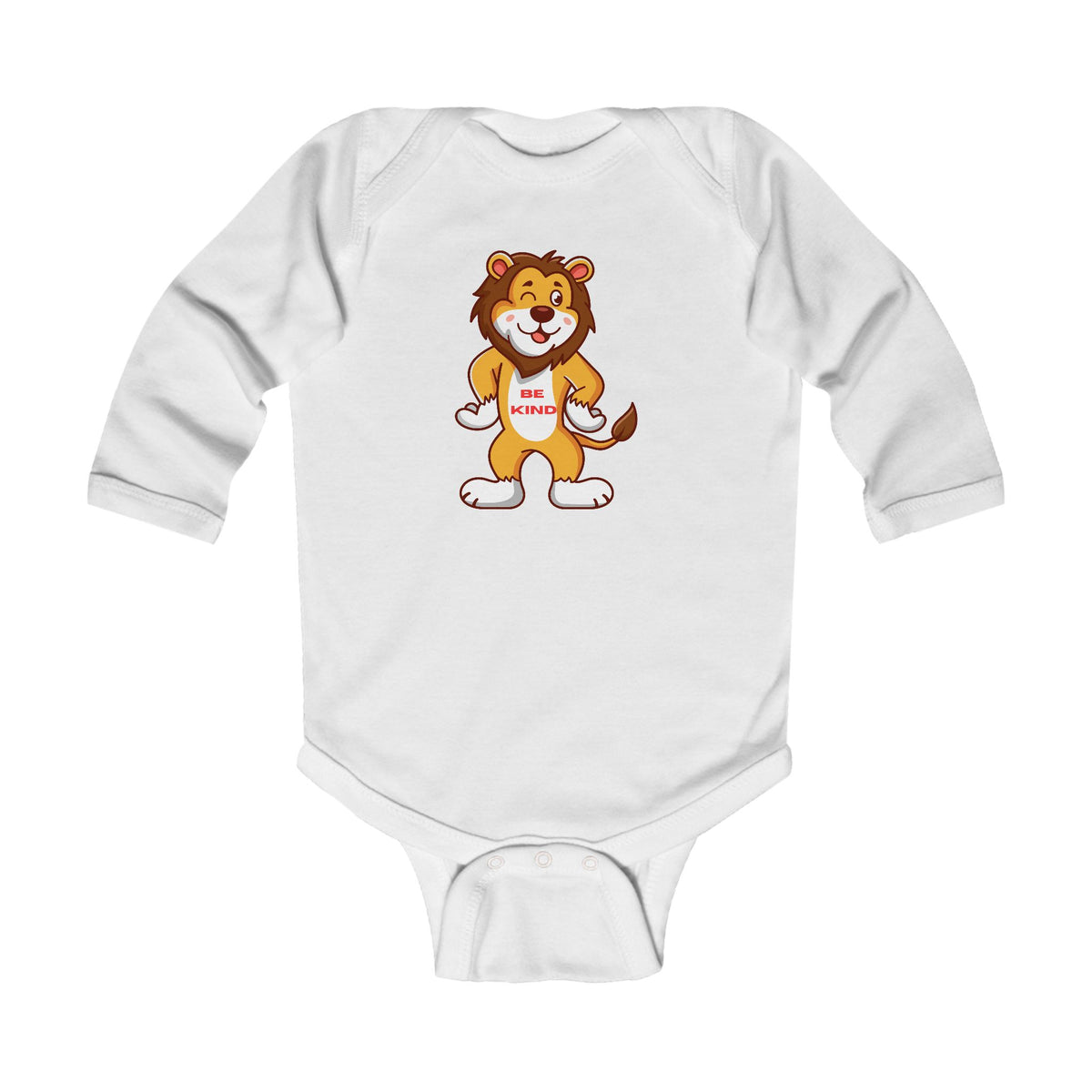 Be Kind Lion Baby Long Sleeve Bodysuit/Onesie