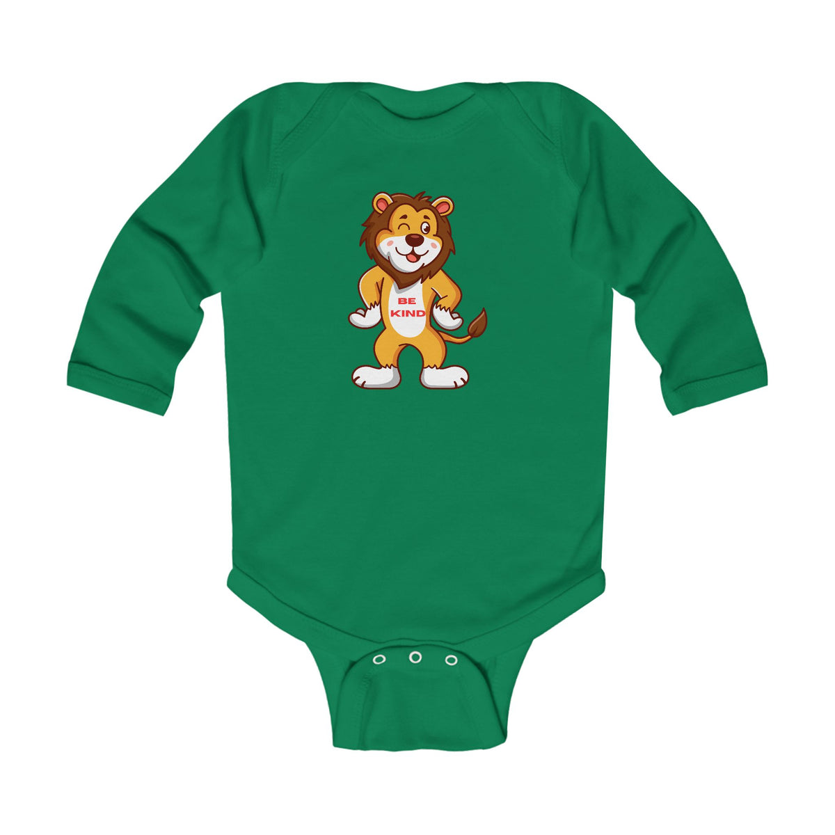 Be Kind Lion Baby Long Sleeve Bodysuit/Onesie