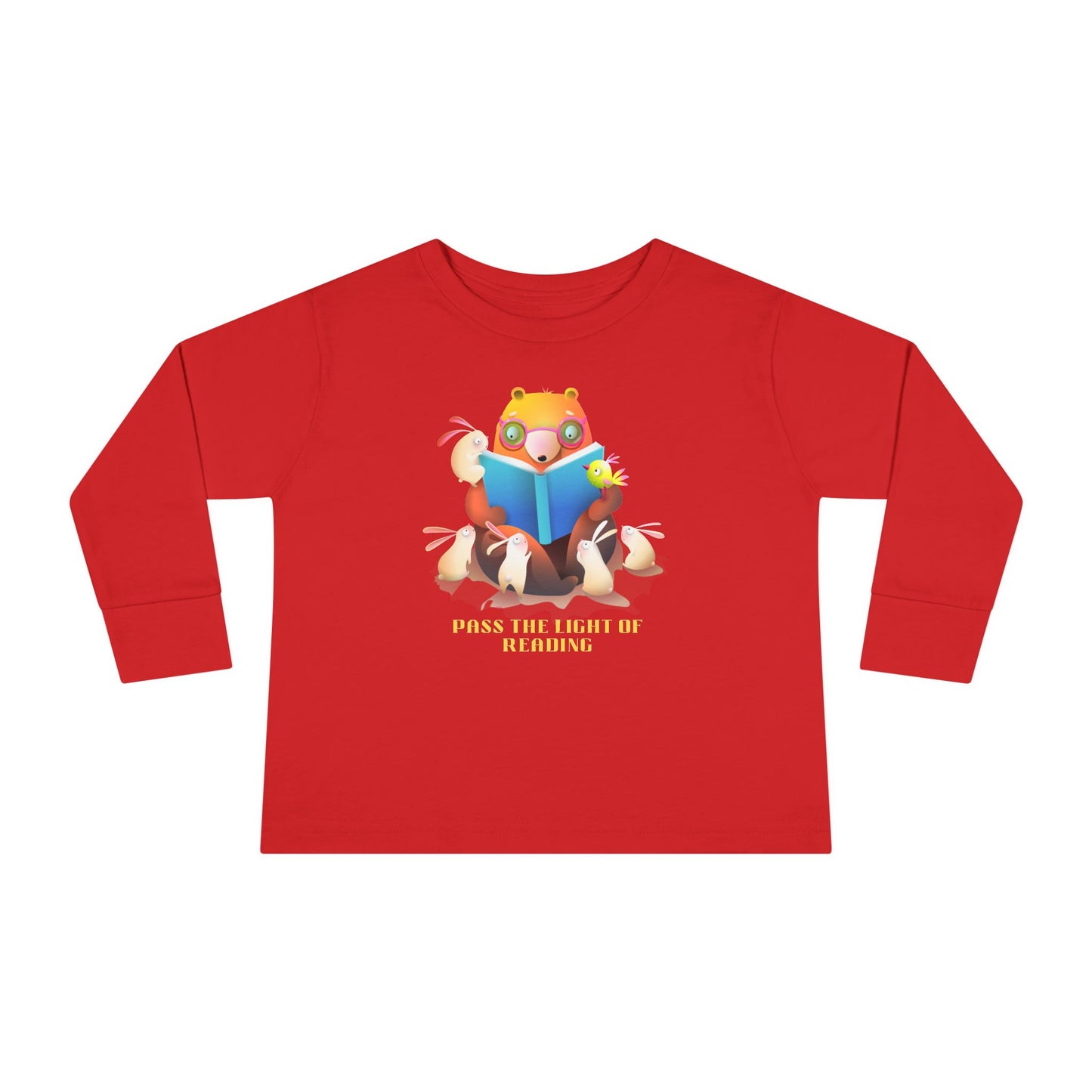 Toddler Tee — Cute Fox Reading 'Books and Bears' Long Sleeve Shirt for Kids