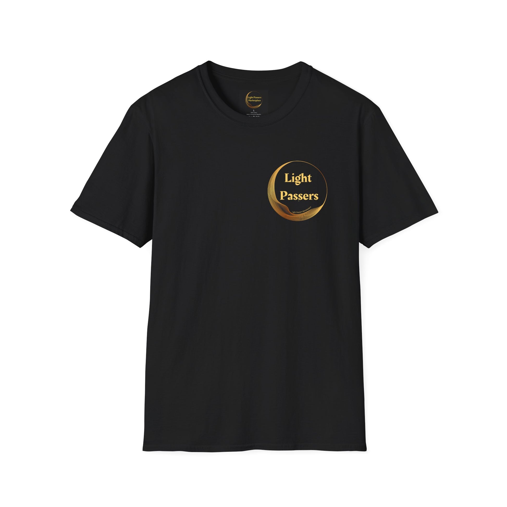 Unisex heavy cotton tee featuring You are the beauty logo on front and LP logo on back. Smooth surface for vivid printing, no side seams, tape on shoulders for durability.