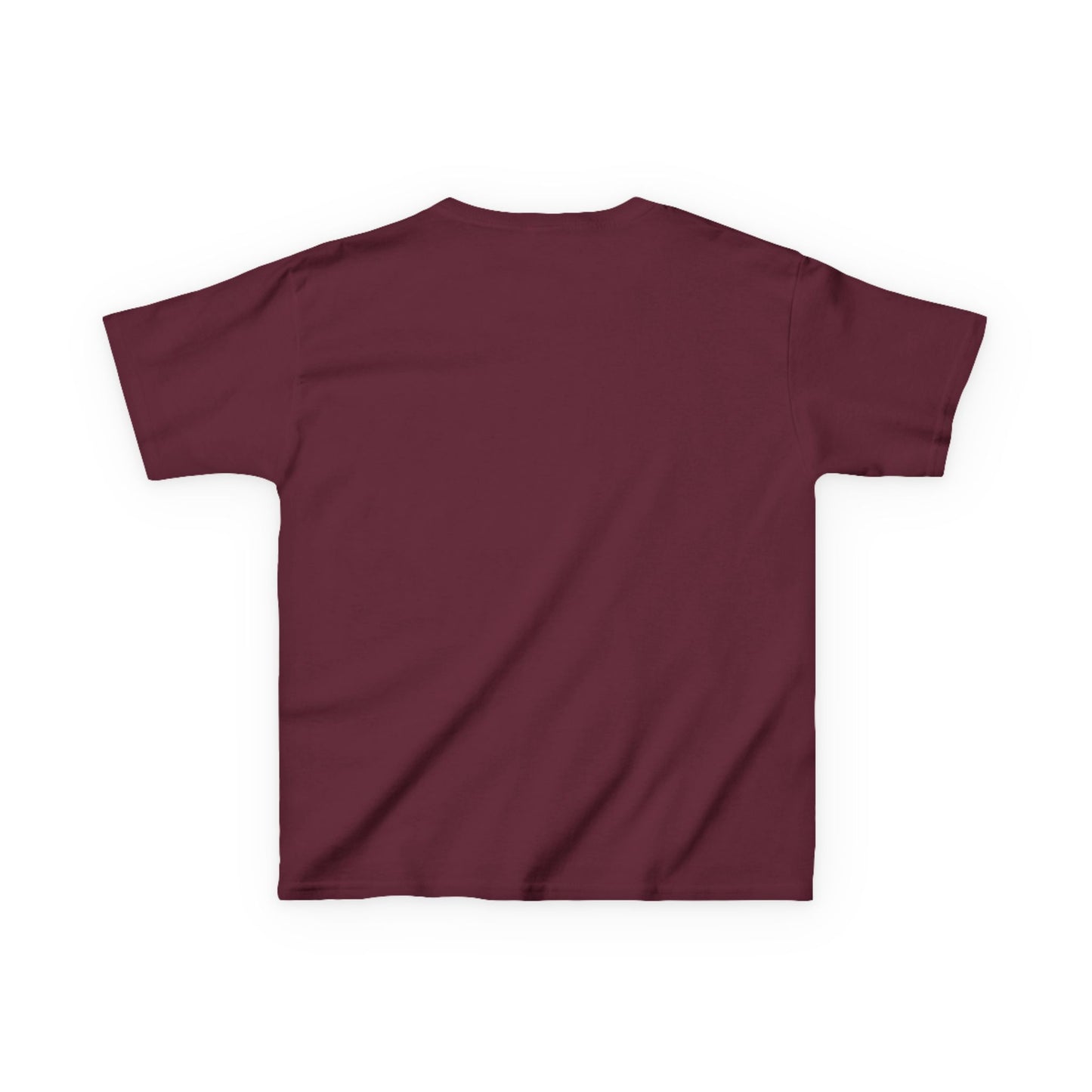 Teams Hit the Light T-shirt Youth, back view in burgundy, featuring durable shoulder twill tape and a curl-resistant collar for everyday comfort.