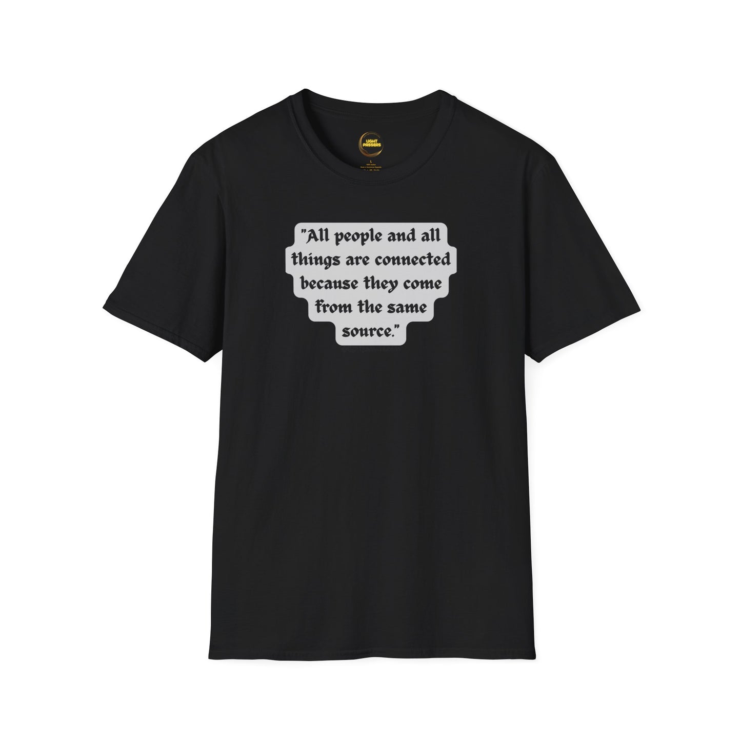 Light Passers Marketplace All People and Things are Connected in yellow Unisex Soft Cotton  T-shirt Inspirational Messages, Diversity, Simple Messages, Mental Health
