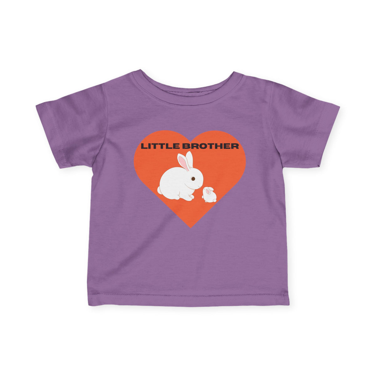 Baby Tee — "Little Brother" Heart Bunny Baby Shirt