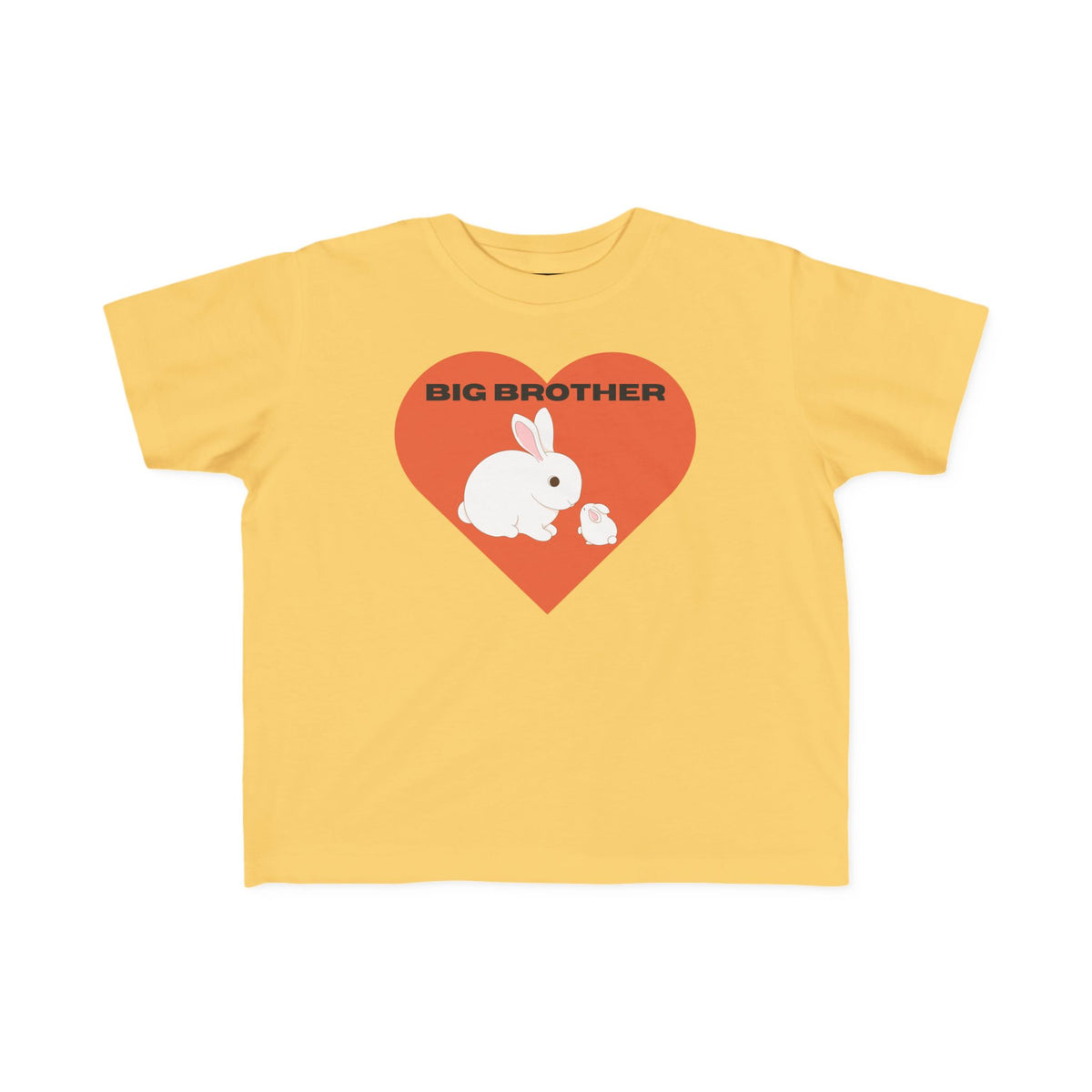 Big Brother Toddler Tee - Cute Bunny Heart Sibling Announcement Shirt