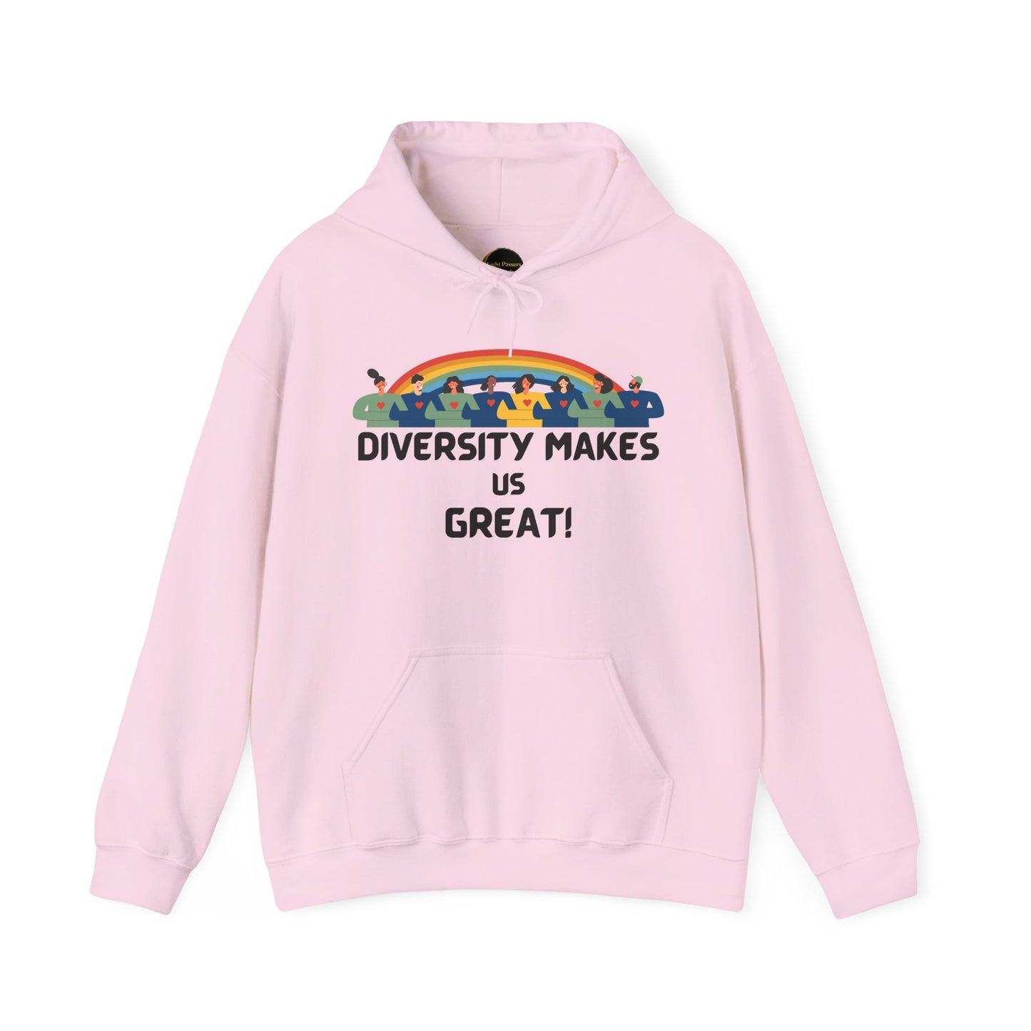 Diversity Makes Us Great Adult Unisex Hooded Sweatshirt Black or White Lettering