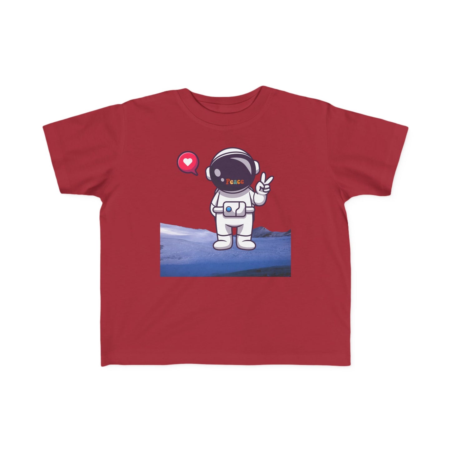 Toddler Tee — Cute Astronaut Peace Sign Kids Shirt