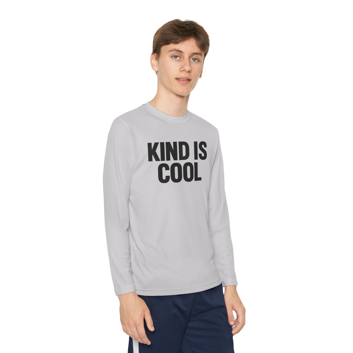 Youth Long Sleeve Tee — "Kind Is Cool" Positive Message Shirt