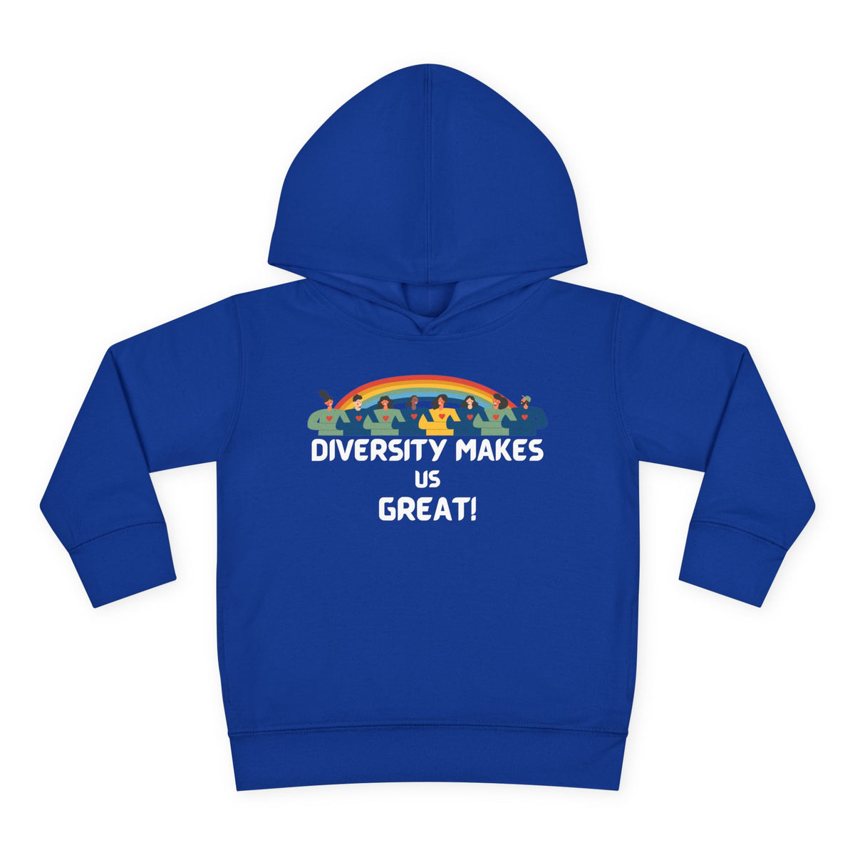 Toddler Hoodie — "Diversity Makes Us Great" Rainbow Pullover (Gift-Ready)