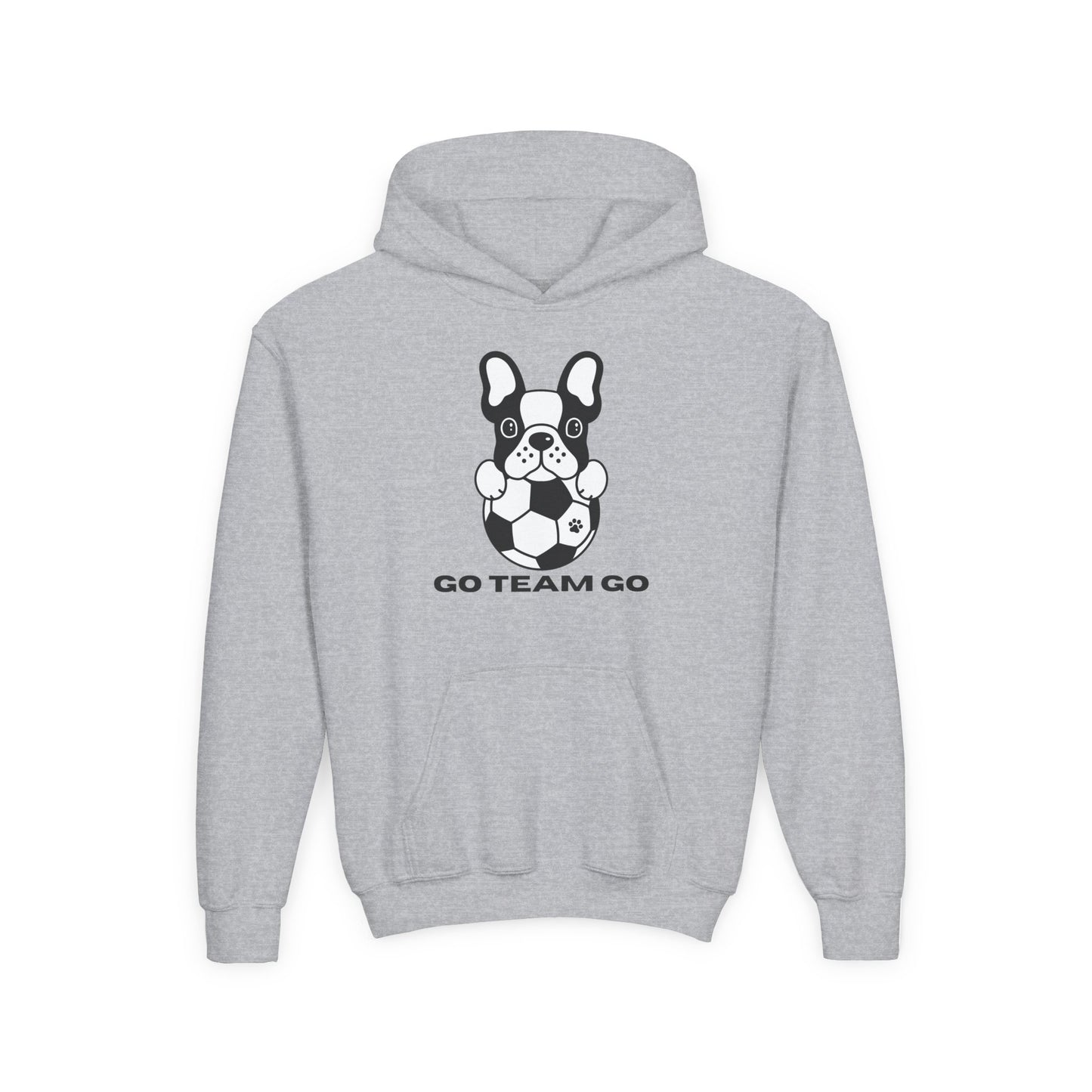 Youth Hoodie — Soccer Dog Go Team Go  Sweatshirt