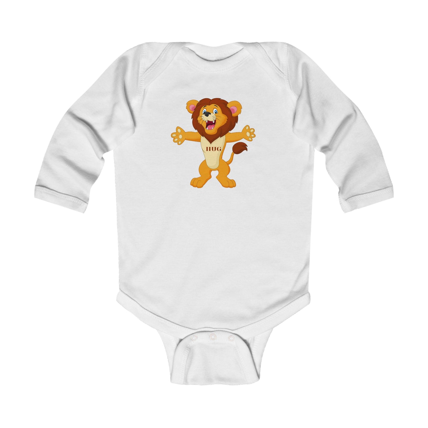 Hug Lion Infant Long Sleeve Bodysuit — Cute Roaring Baby Onesie