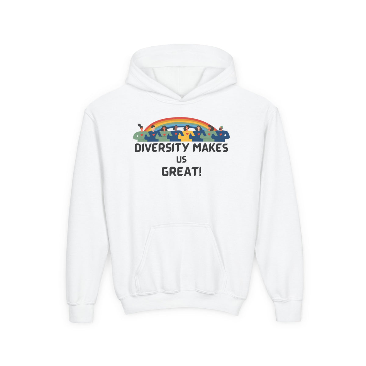 Kids Hoodie — "Diversity Makes Us Great!" Sweatshirt — Gift-Ready Youth Hoodie