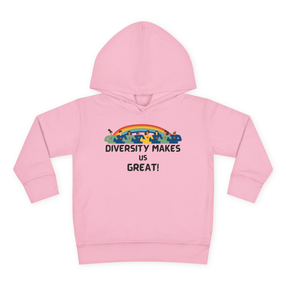 Toddler Hoodie — "Diversity Makes Us Great" Rainbow Pullover (Gift-Ready)