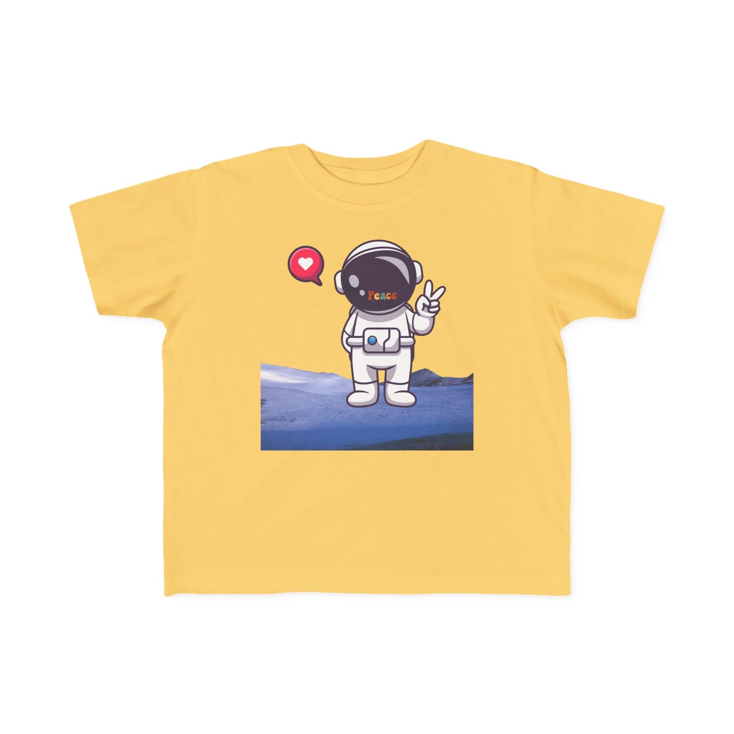 Toddler Tee — Cute Astronaut Peace Sign Kids Shirt