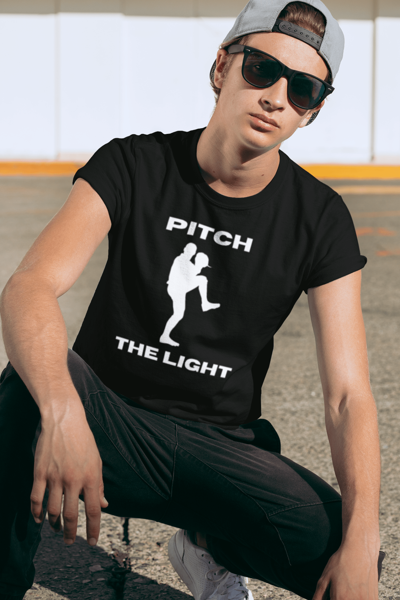 PITCH THE LIGHT white lettering Adult Unisex T-Shirt
