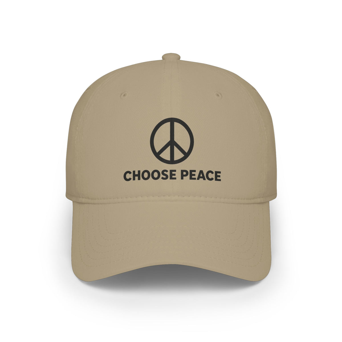 Adult Unisex Choose Peace Baseball Cap — Red Low-Profile Peace Sign Hat