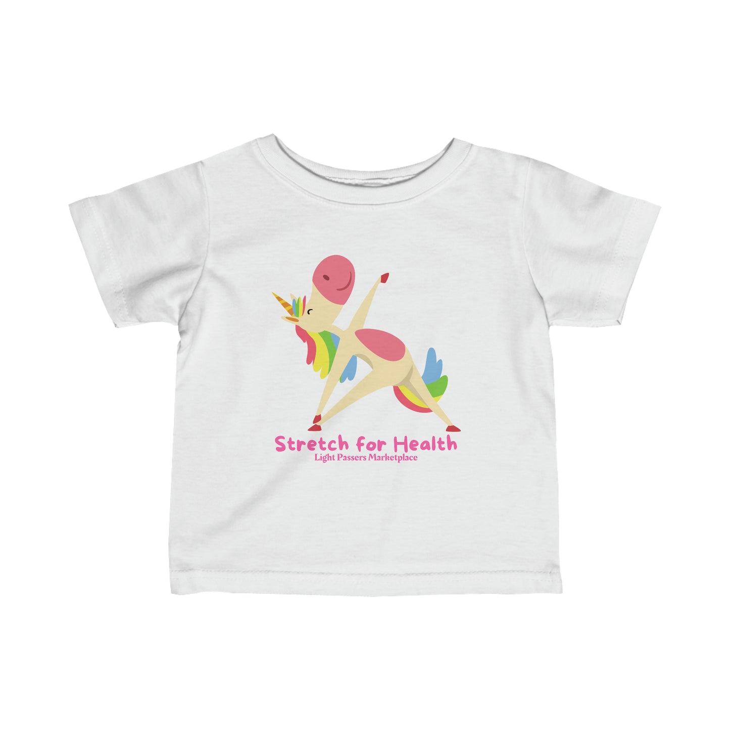 Light Passers Marketplace Unicorn Stretching Baby T-shirt Fitness, Mental Health