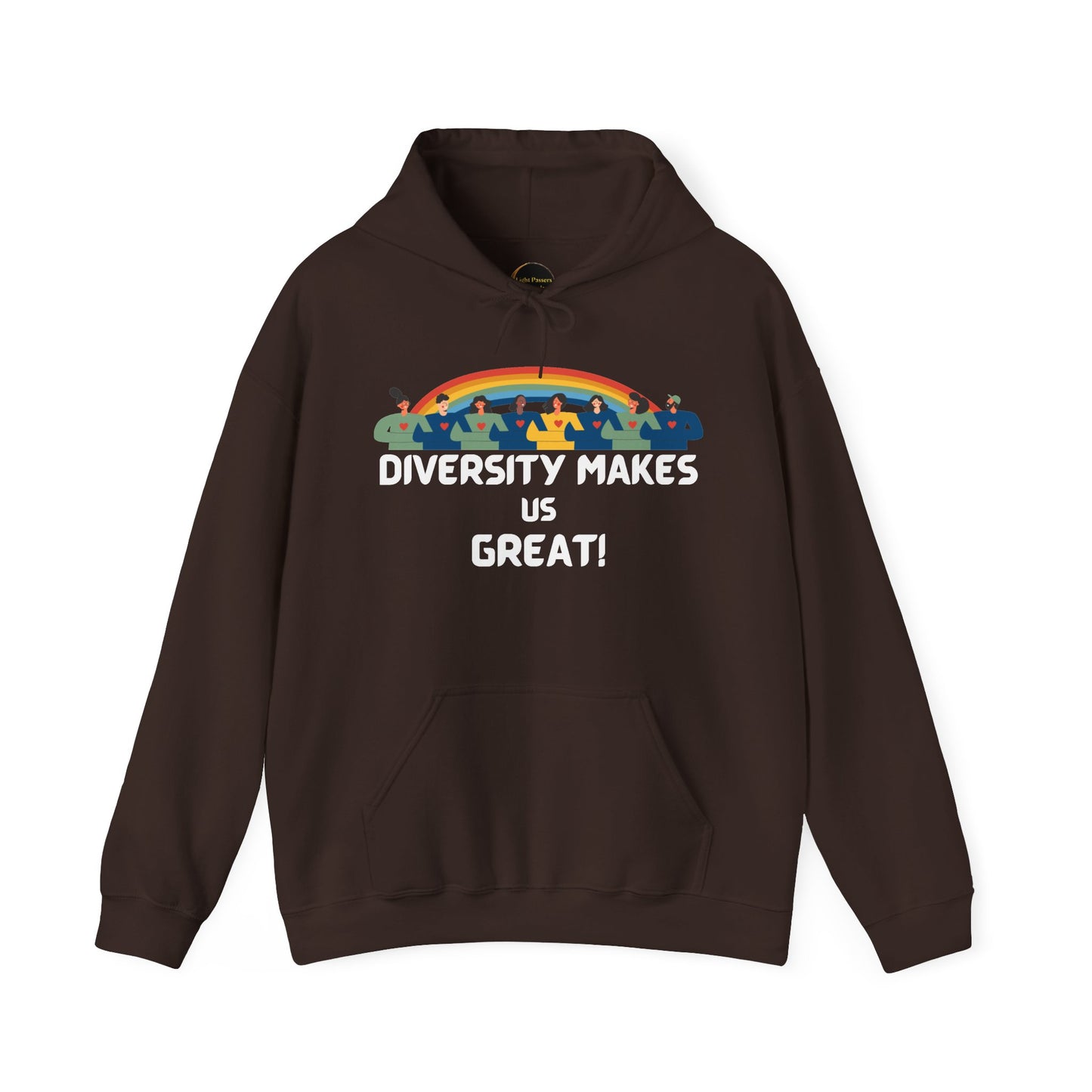 Diversity Makes Us Great Adult Unisex Hooded Sweatshirt Black or White Lettering