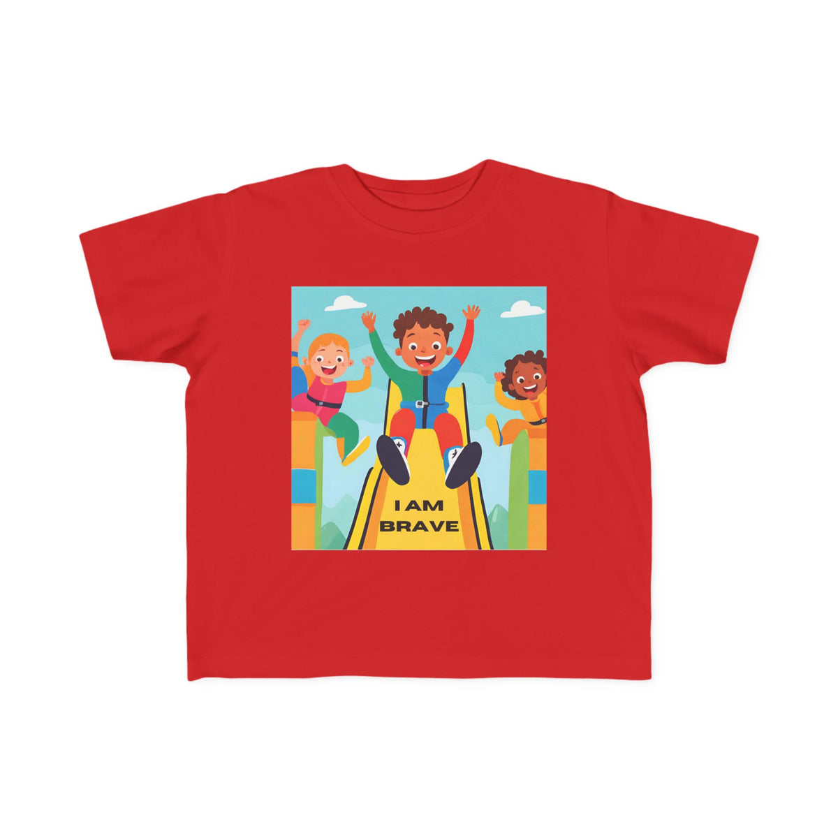 I Am Brave Toddler Tee — Kids' Inspirational Playground T‑Shirt