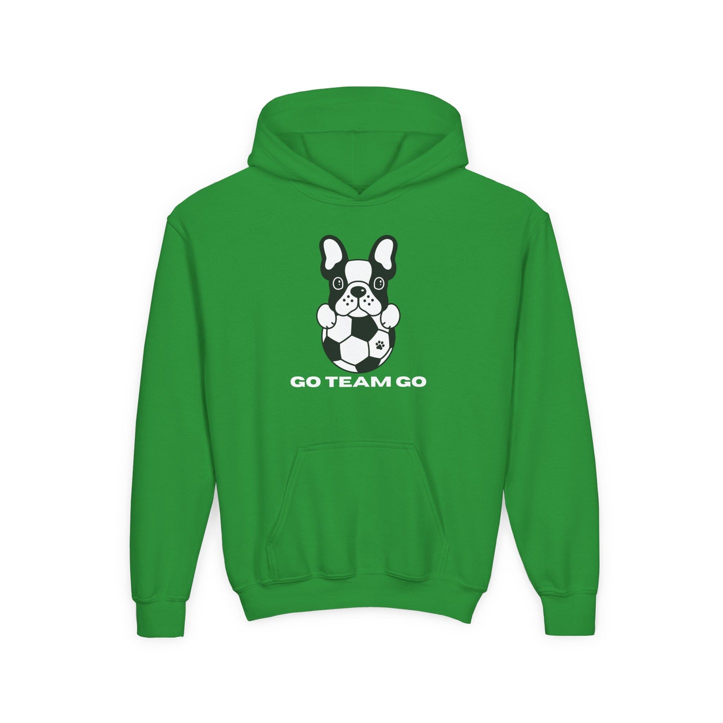 Youth Hoodie — Soccer Dog Go Team Go  Sweatshirt