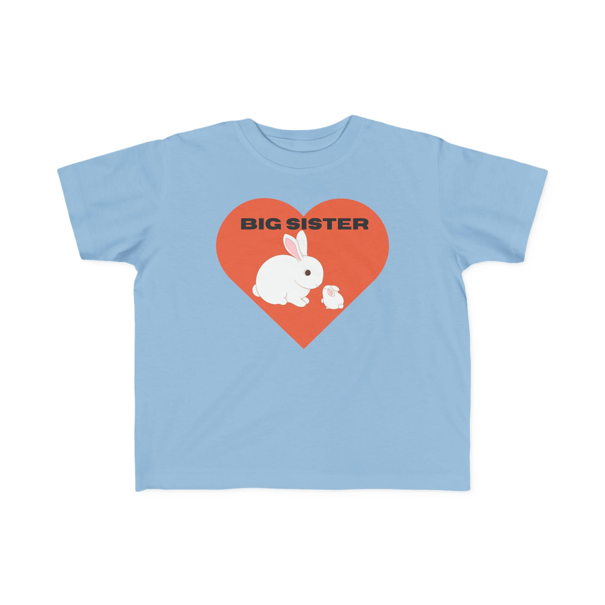 Big Sister Toddler Tee — Cute Bunny Heart Sibling Reveal Shirt