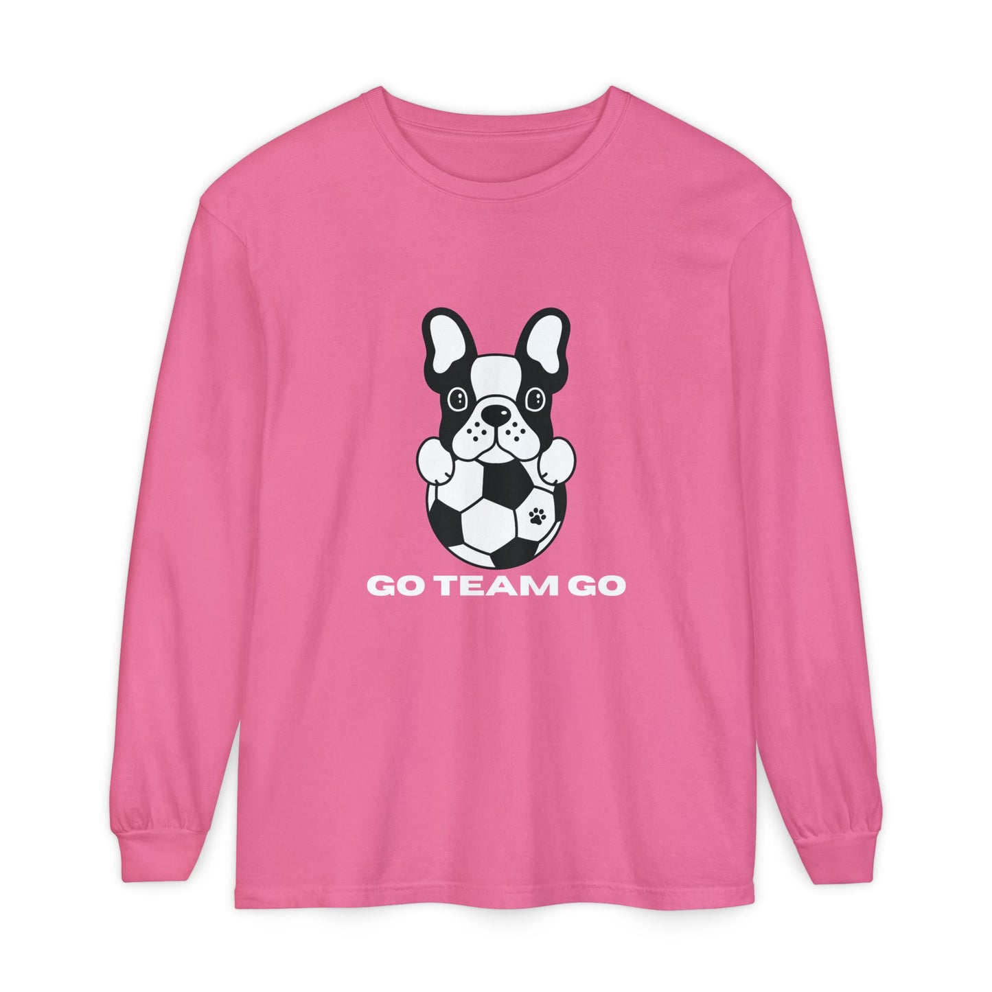 Teams Soccer Dog Adult Unisex Garment-dyed Long Sleeve T-shirt